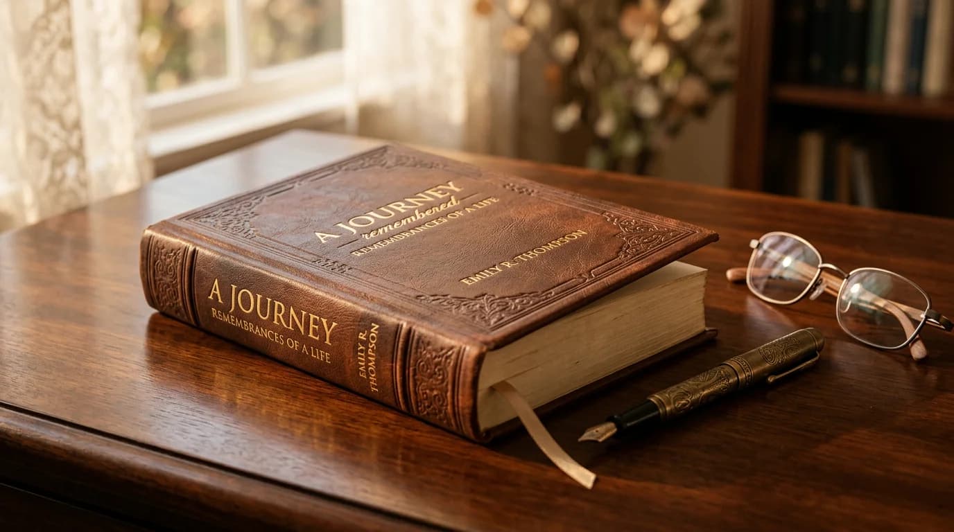 프리미엄 가죽 자서전과 만년필