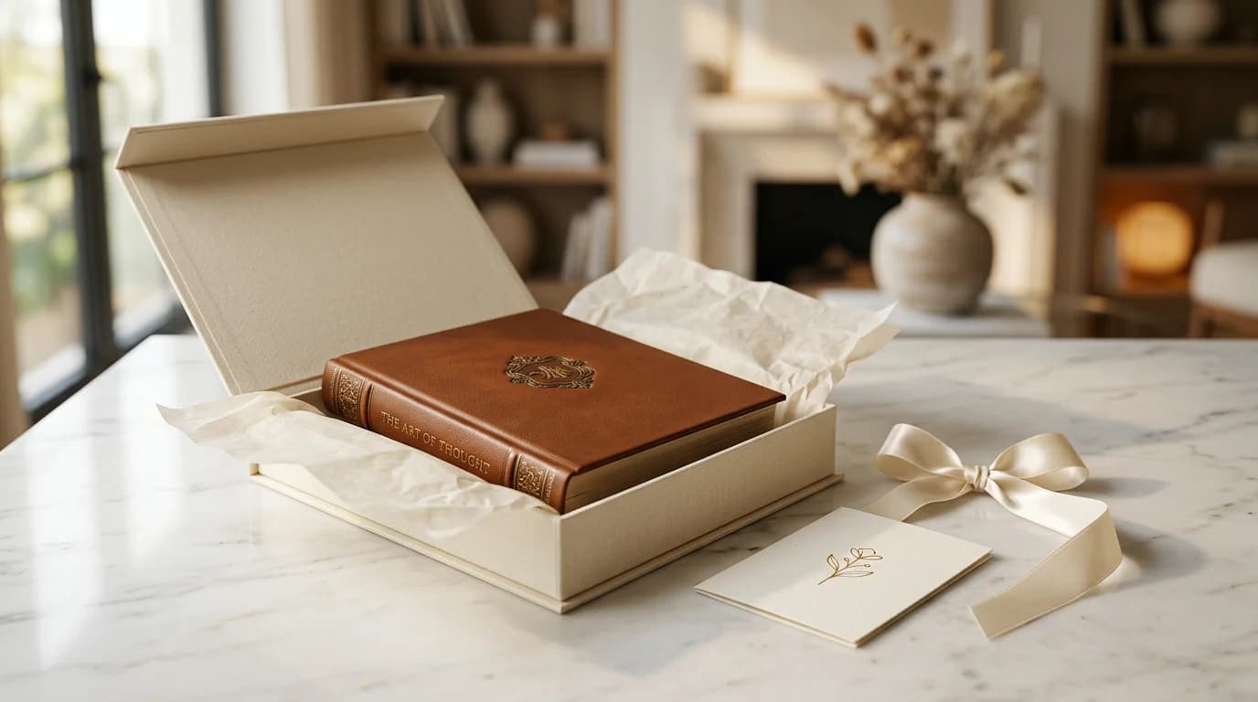 선물 상자 안의 프리미엄 자서전